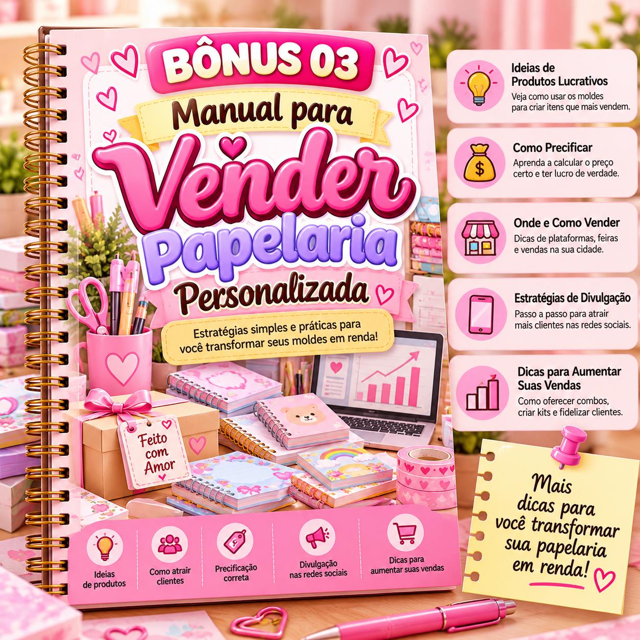 Capa do BÔNUS 03 — Manual Para Vender Papelaria Personalizada