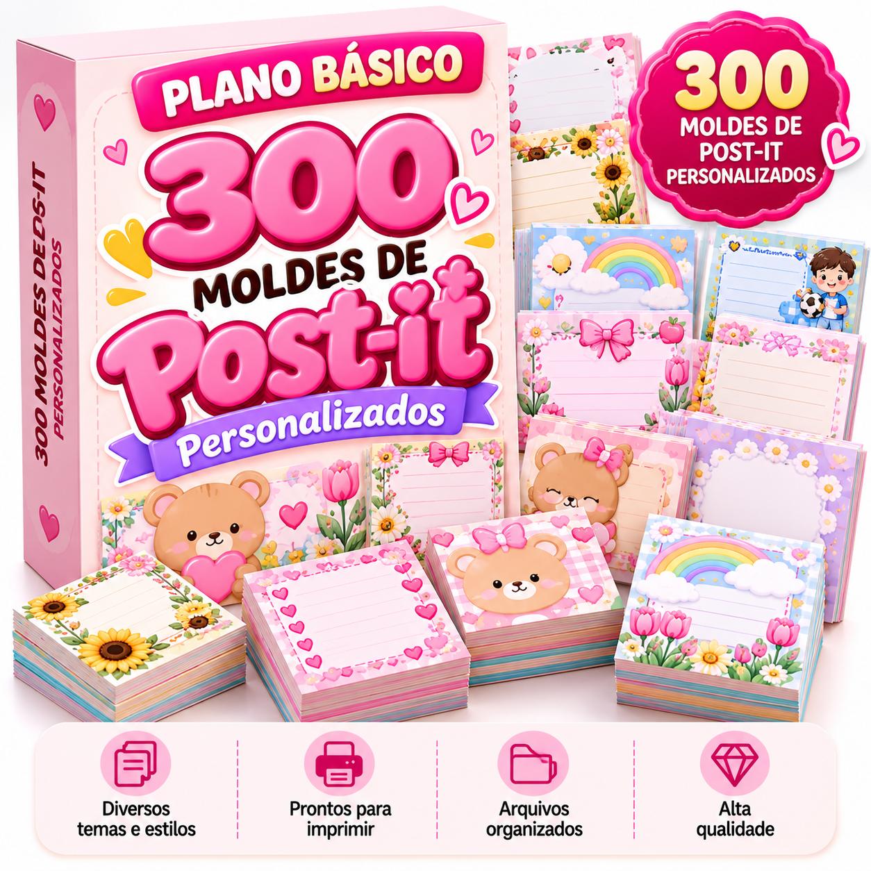 Capa do Plano Básico — 300 Moldes de Post-it