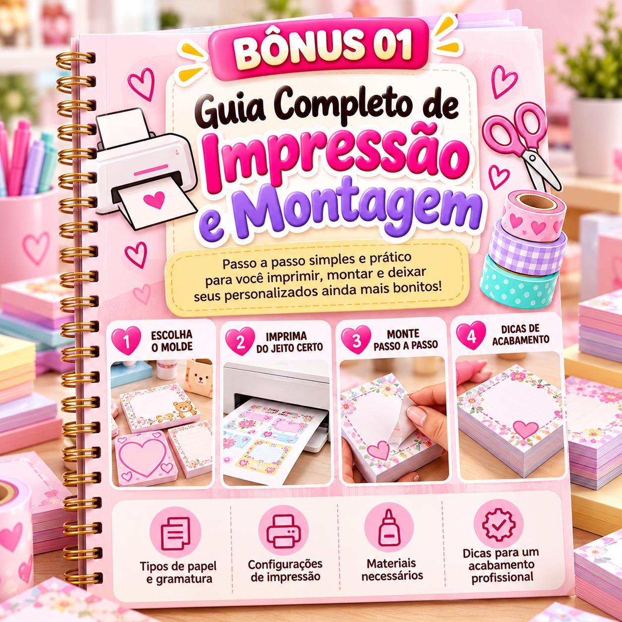 Capa do BÔNUS 01 — Guia Completo de Impressão e Montagem